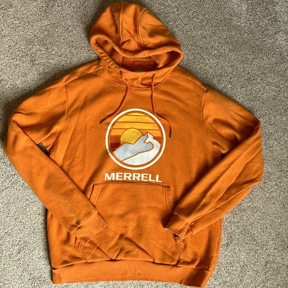 Merrell Shirts Merrell Orange Hoodie Sweatshirt Sun Mountain